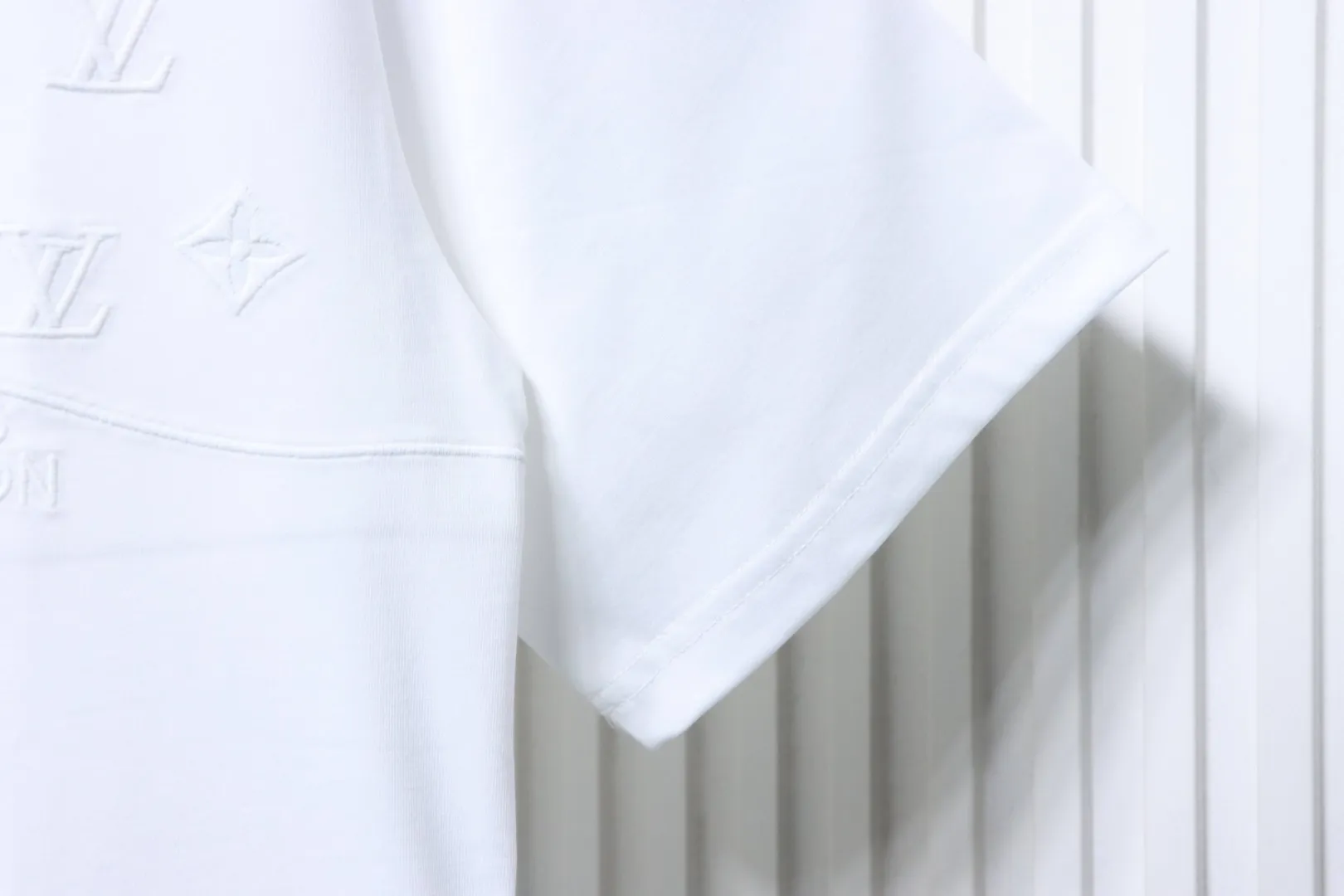 Monogram Embroidered Cotton T-Shirt - Left Sleeve