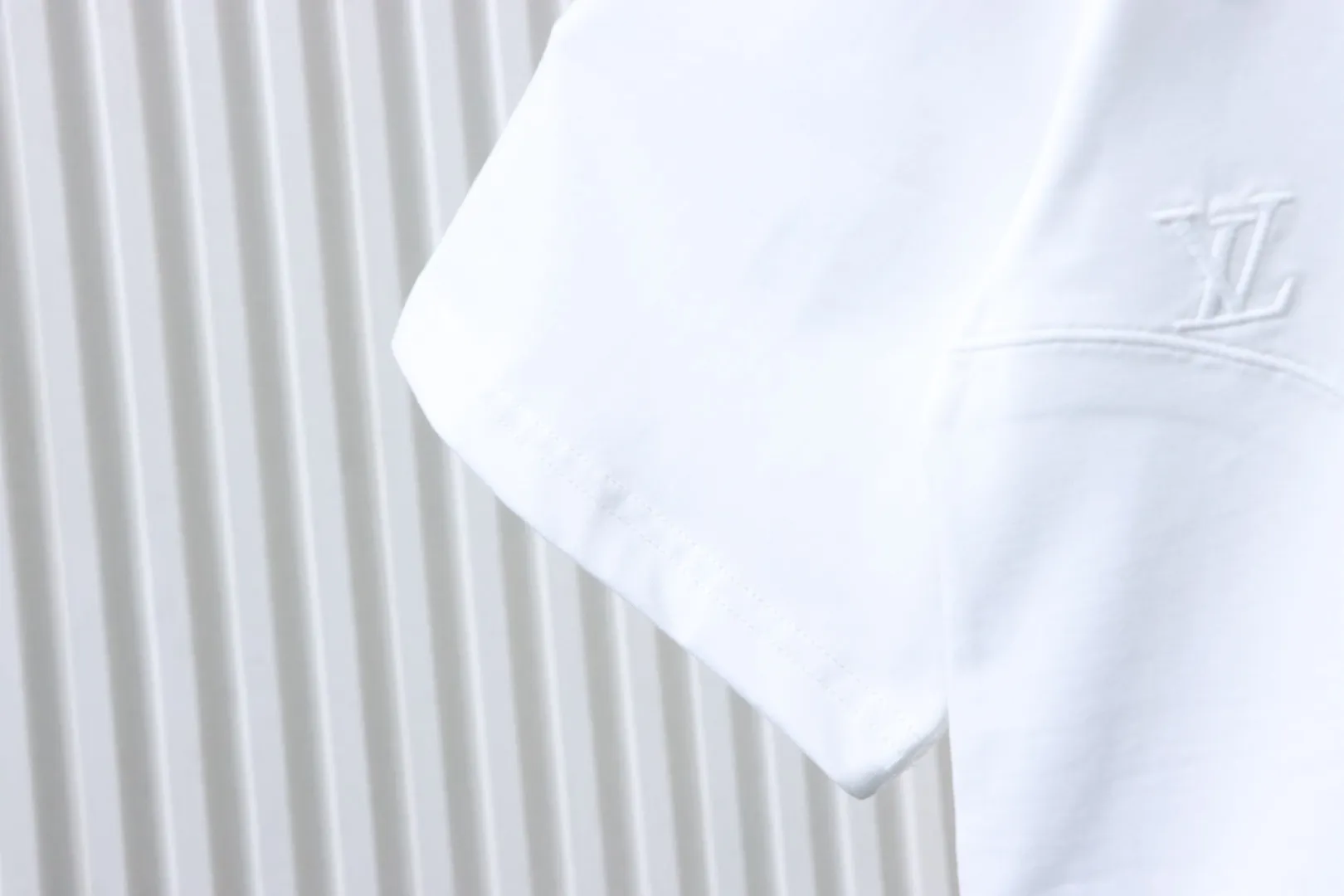 Monogram Embroidered Cotton T-Shirt - Right Sleeve