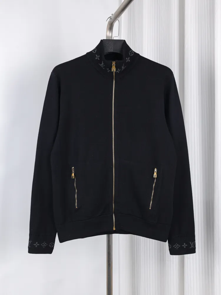 Monogram Jacquard Wool Blend Knit Jacket