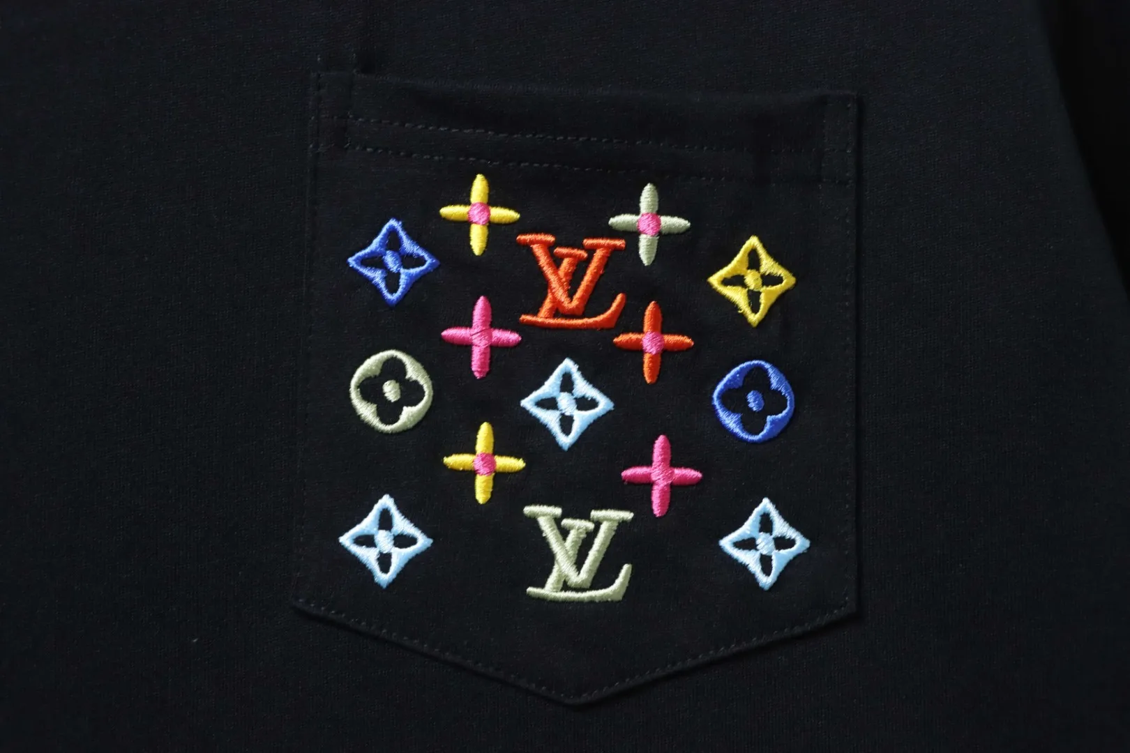 Monogram Pocket Embroidered Cotton T-Shirt - Logo