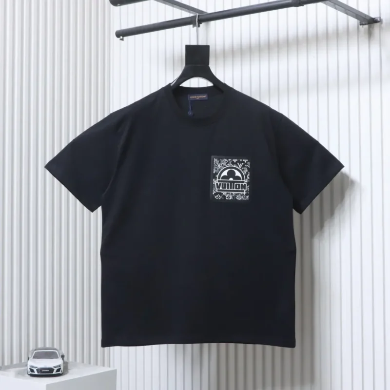 Monogram Pocket Print Cotton T-Shirt