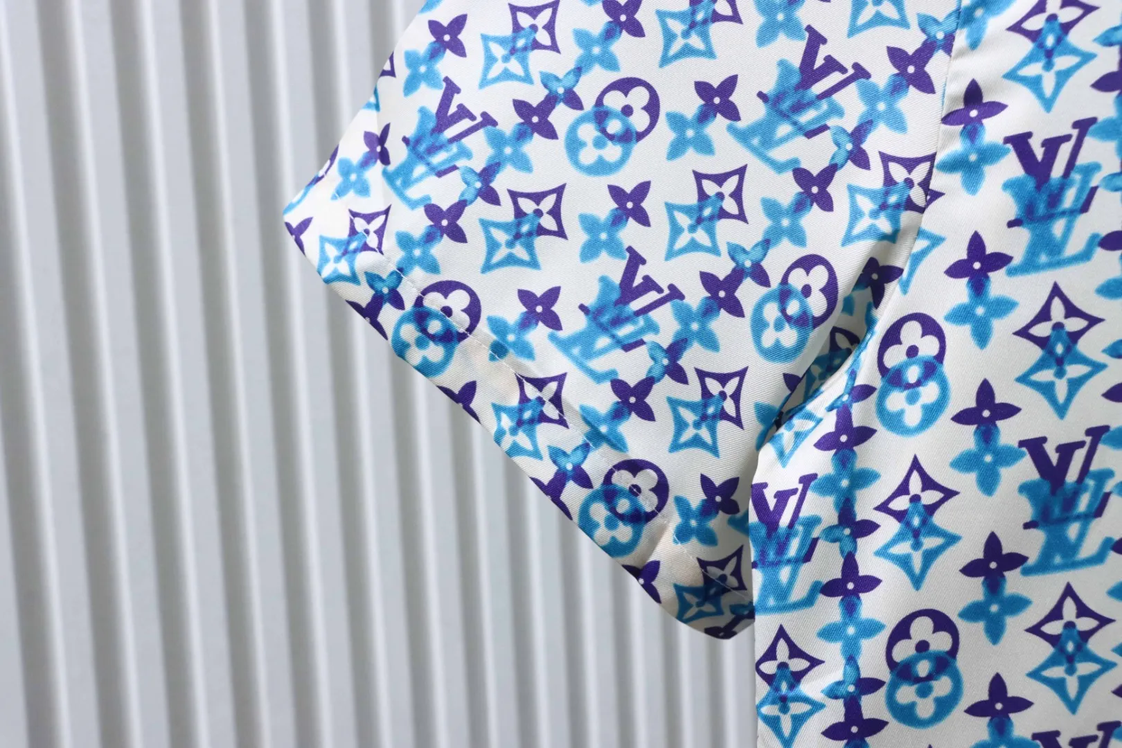 Monogram Silk Blend Print Short Sleeve Shirt - Right Sleeve