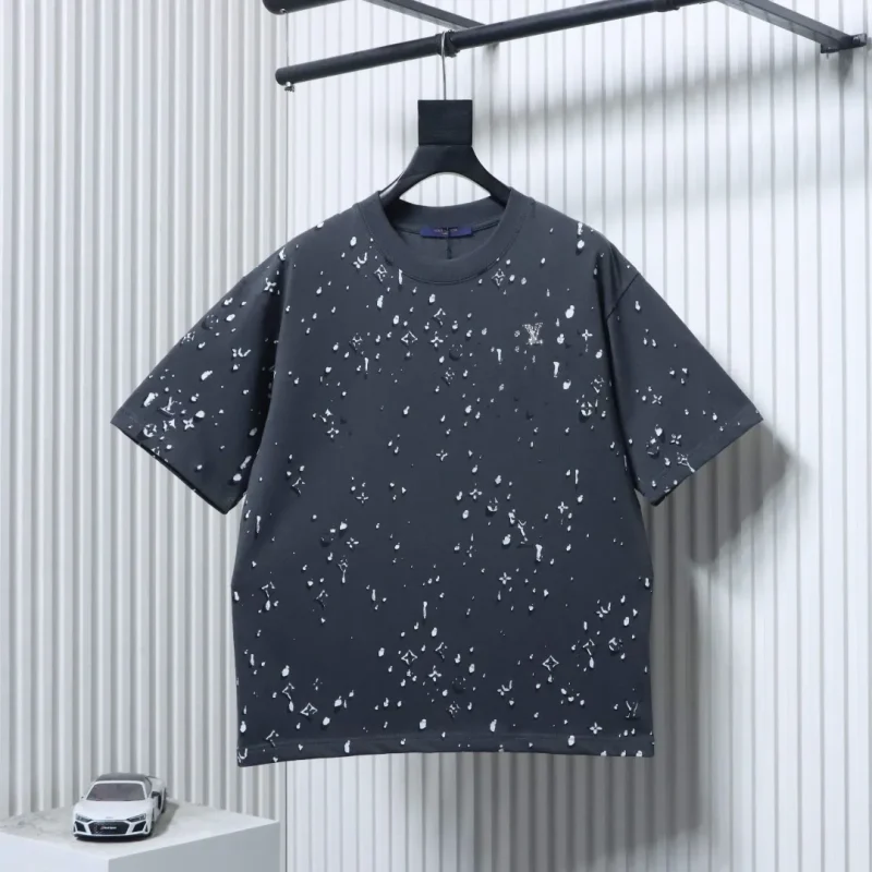 Monogram Water Drop Print Cotton T-Shirt