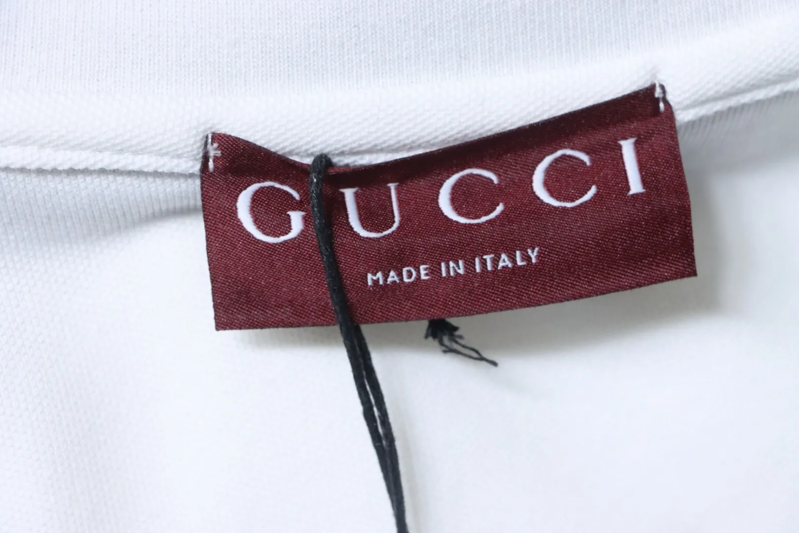 Ribbed Jacquard Polo Shirt Slim Fit - White - Brand Tag