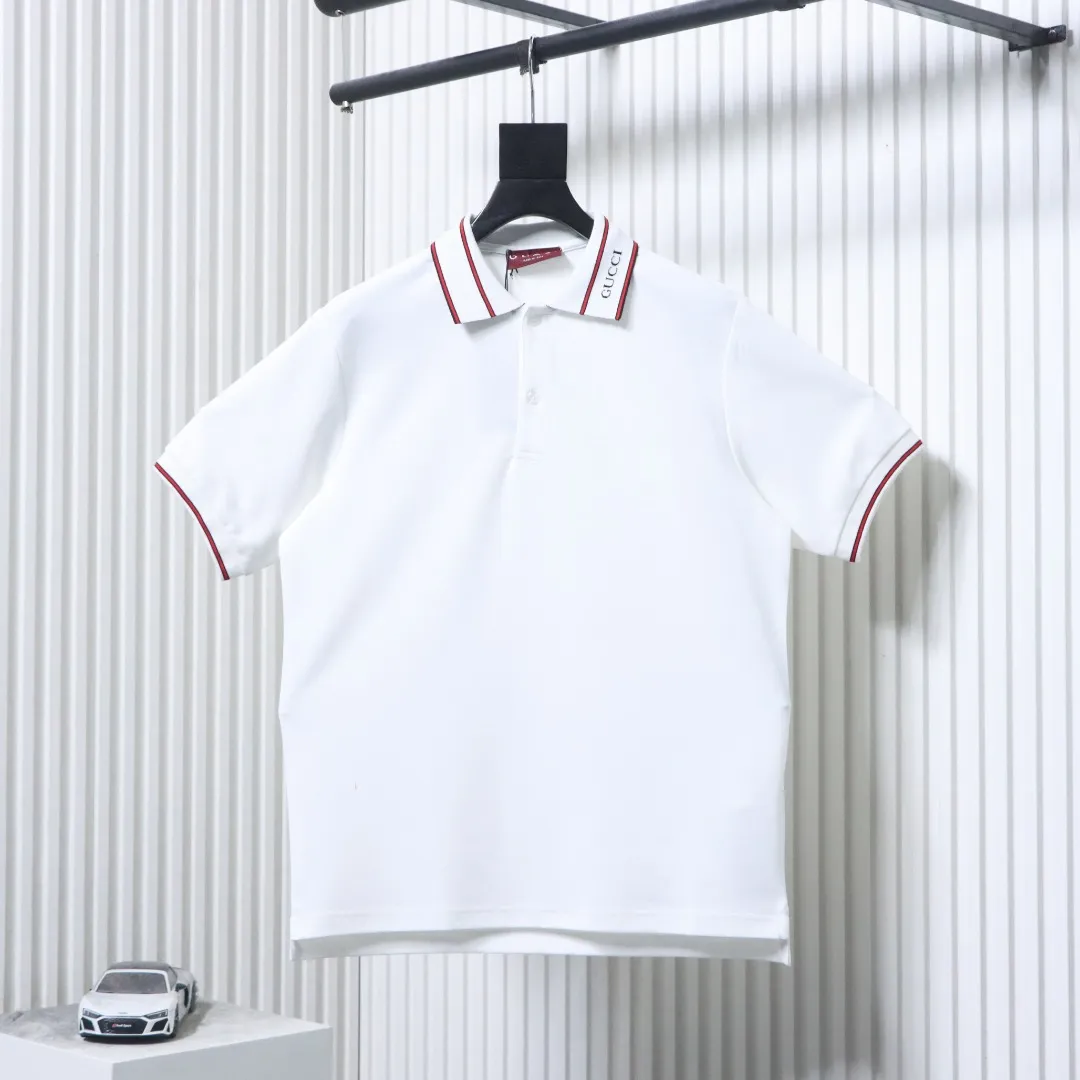 Ribbed Jacquard Polo Shirt Slim Fit - White