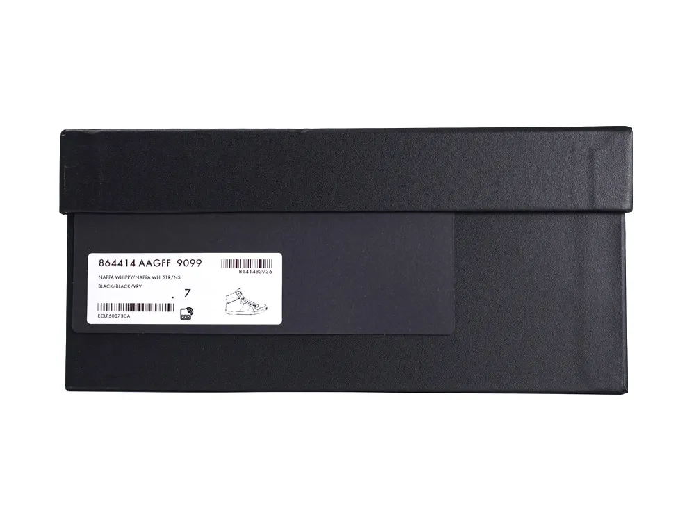 Stretch High-Top Leather Sneaker Black - Box