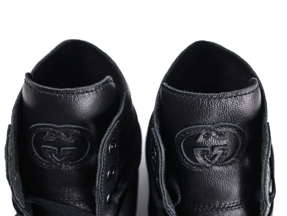 Stretch High-Top Leather Sneaker Black - Pair