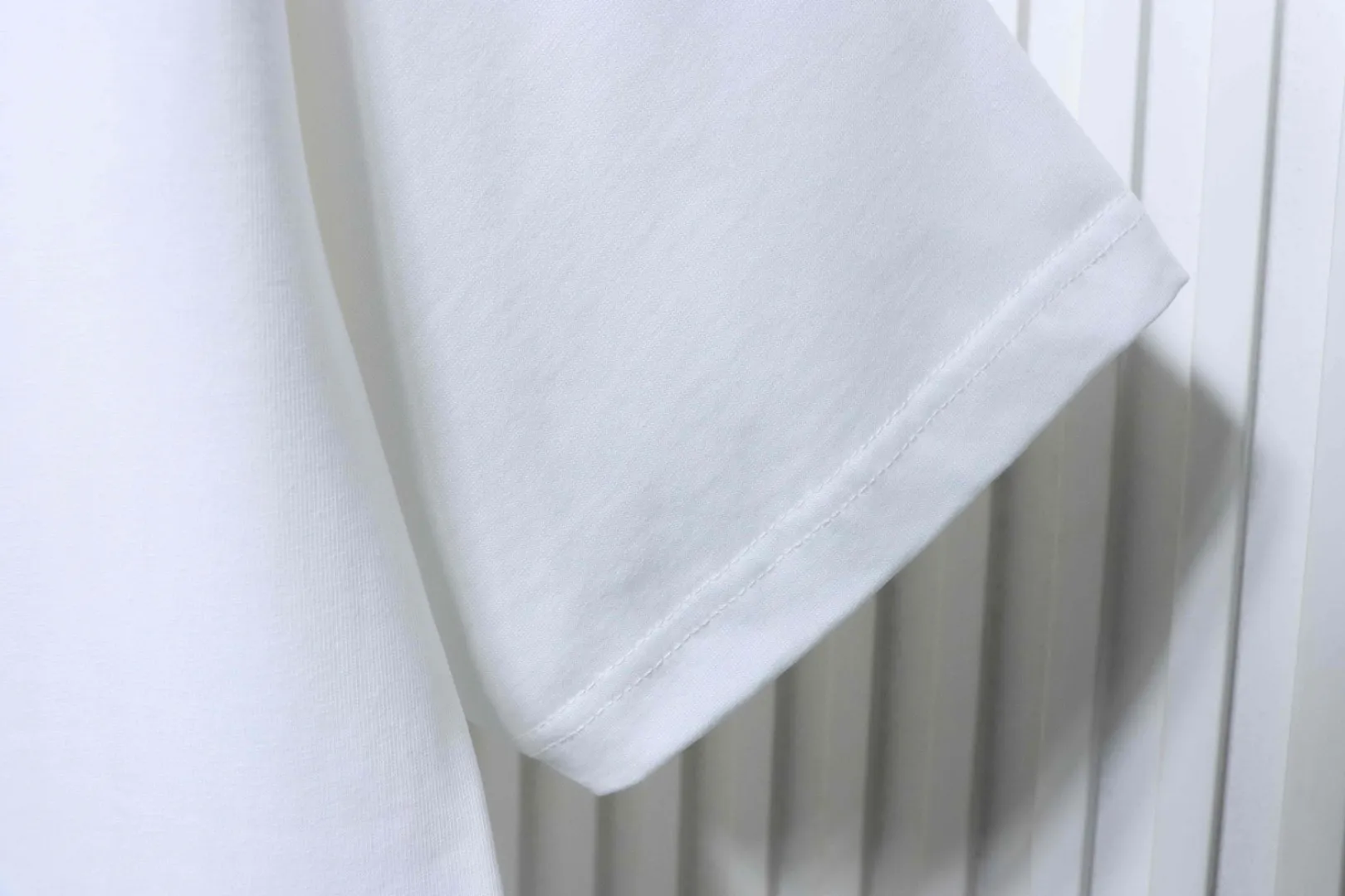 Tropical Animal Embroidered Cotton T-Shirt - Sleeve right