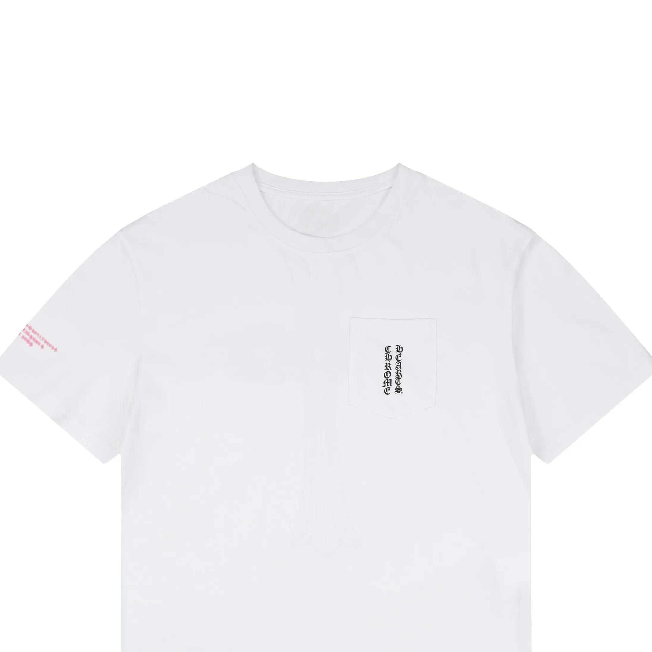 Vertical Cross Script Cotton T-Shirt - White - Details