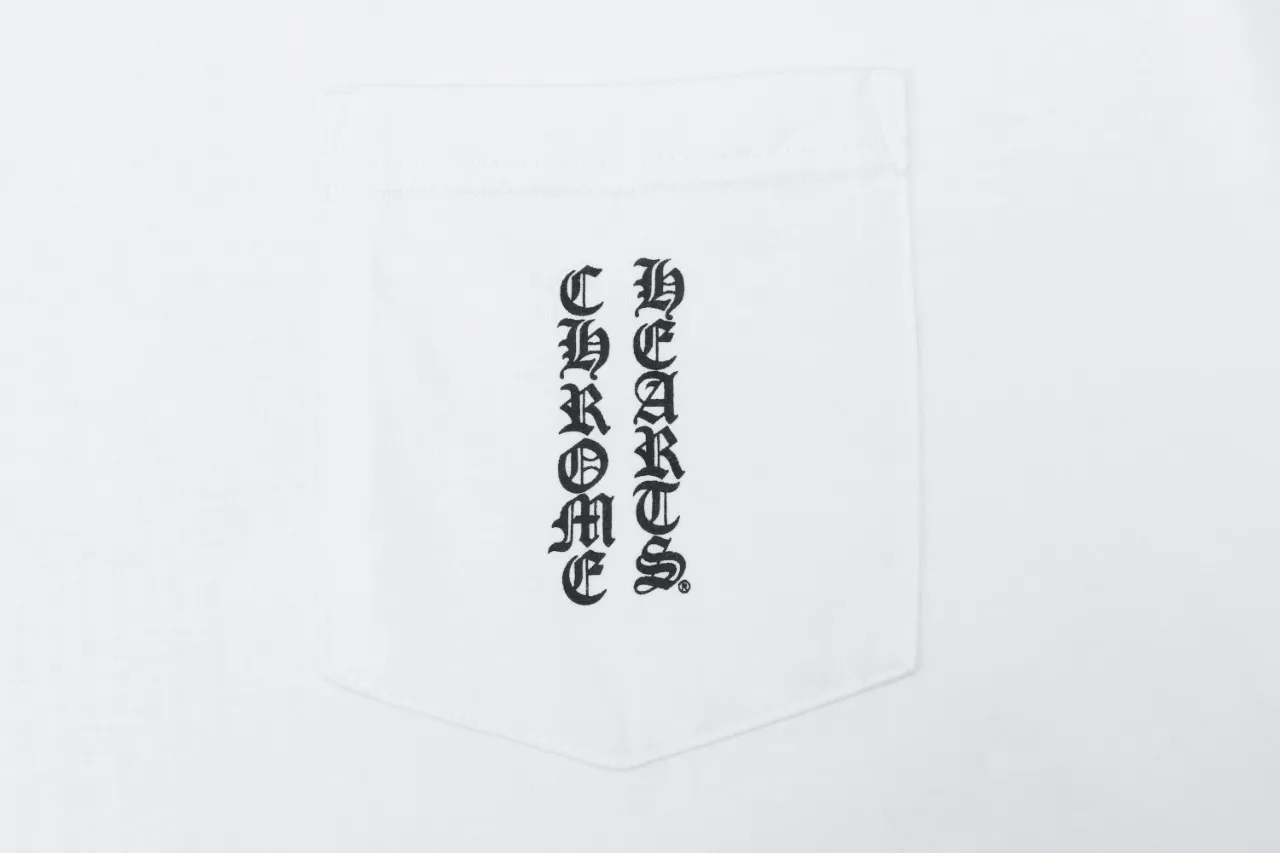 Vertical Cross Script Cotton T-Shirt - White - Logo 1