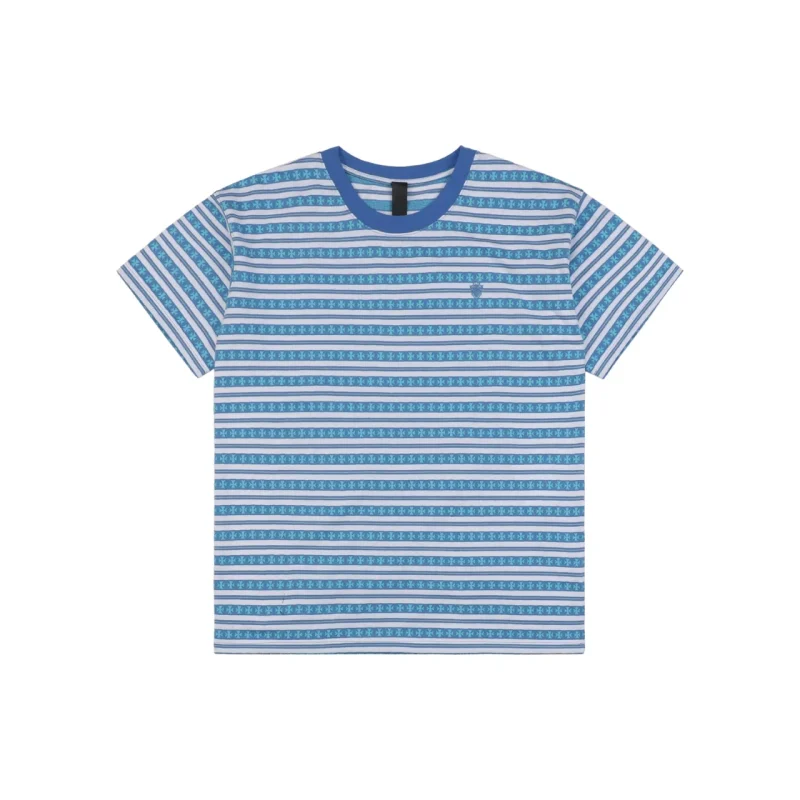 All-Over Cross Print Yarn-Dyed Jacquard T-Shirt