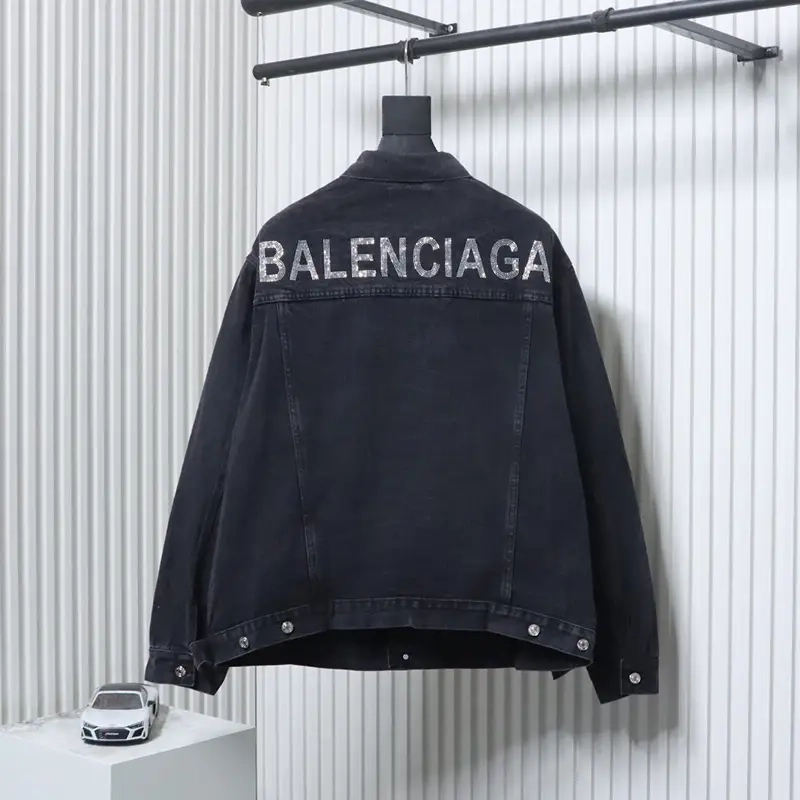 Back Rhinestone Logo Denim Jacket