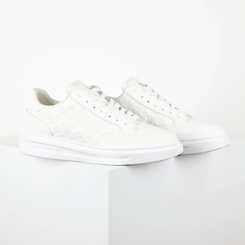 Beverly Hills Sneaker mit Monogramm-Print, weiß5