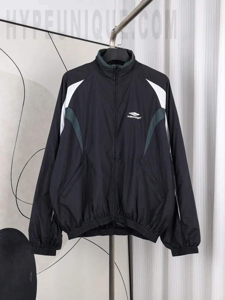 Black & White Nylon Track Jacket