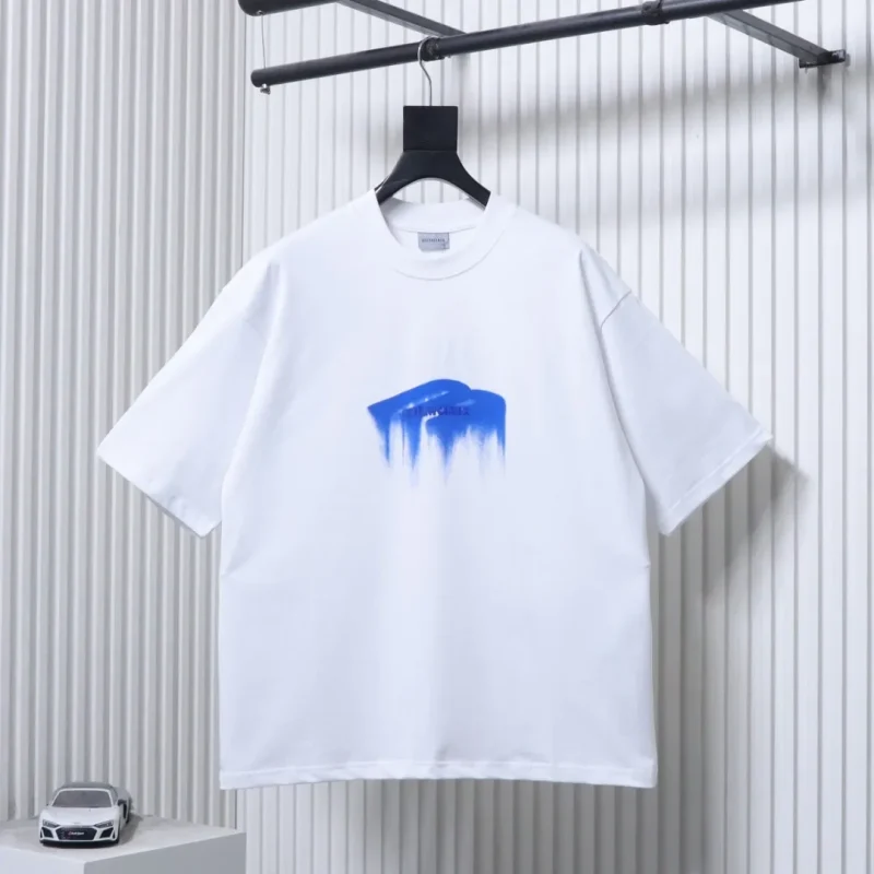 Blue Graffiti Logo Loose T-Shirt
