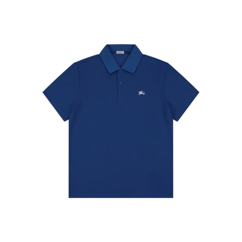 Blue Striped Equestrian Knight Piqué Polo T-Shirt