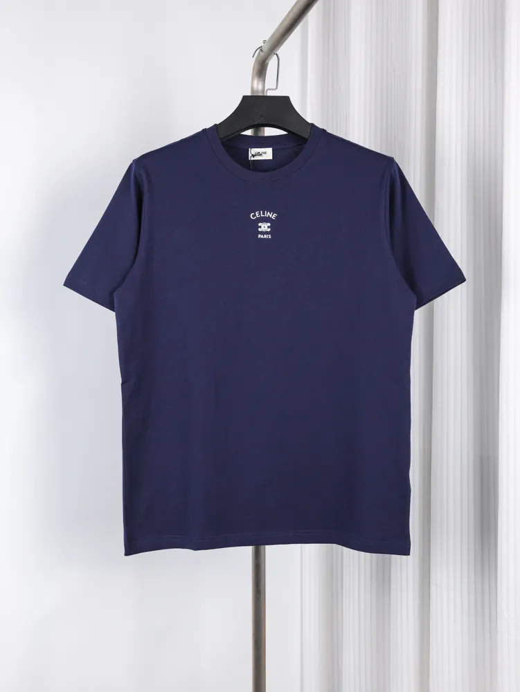 Center Logo Embroidered Crew Neck T-Shirt