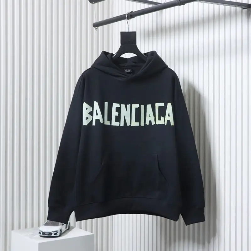 Classic Tape Logo Ripped Hoodie
