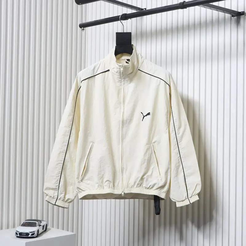 Collaborative Apricot Patchwork Windbreaker
