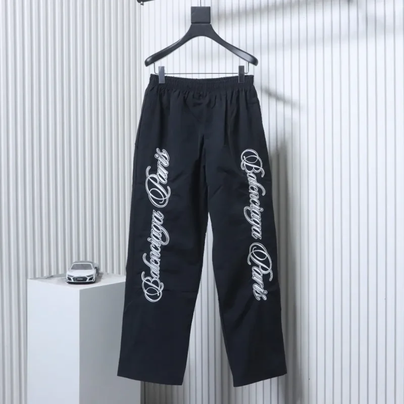 Cursive Signature Embroidered Tracksuit Pants