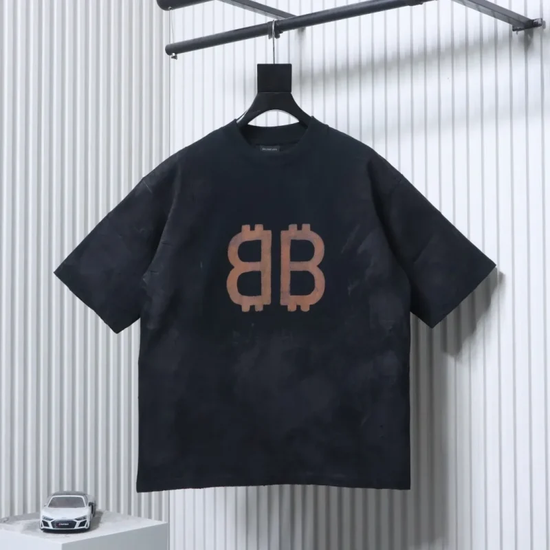 Distressed Bitcoin Hand-Painted T-Shirt