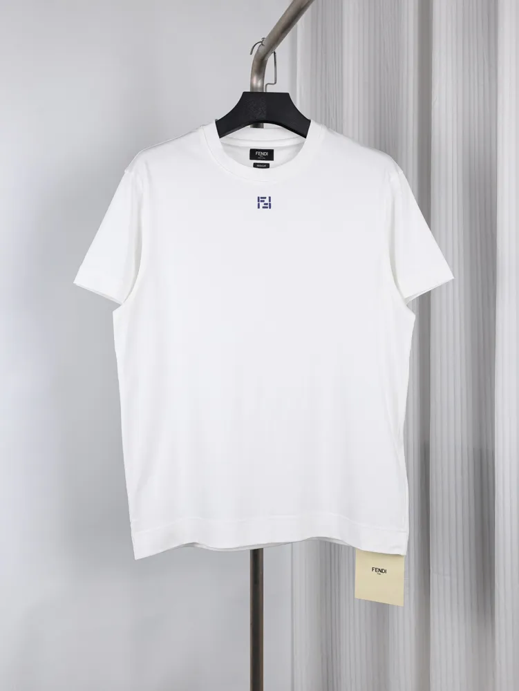 Double F Micro-Embroidered Crew Neck T-Shirt