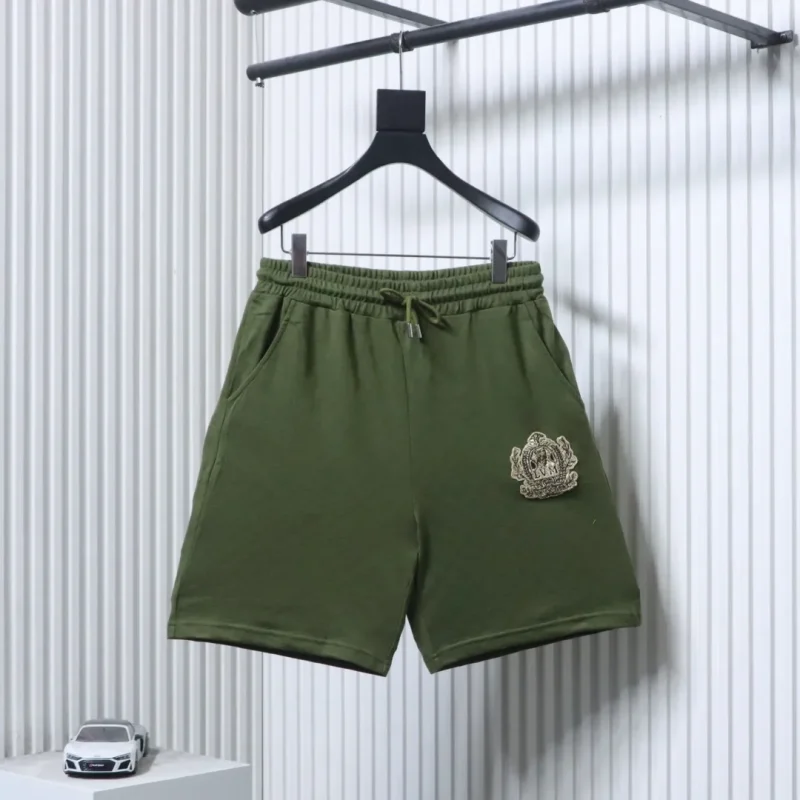 Embroidered Badge Checkered Shorts
