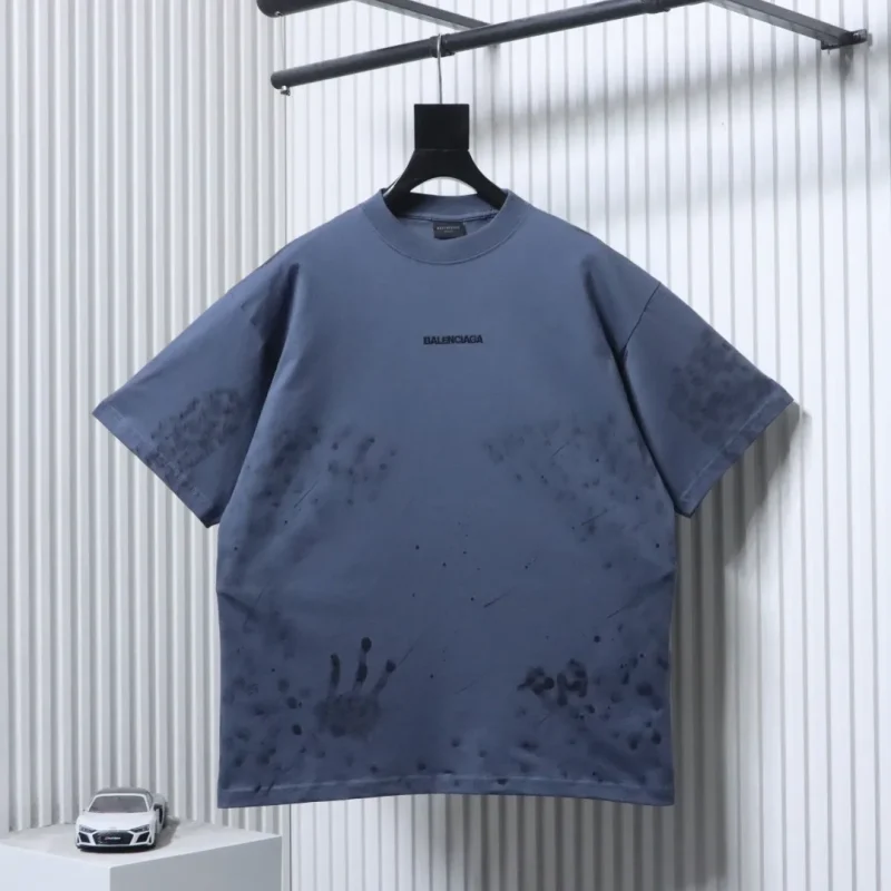 Embroidered Letter Splatter T-Shirt