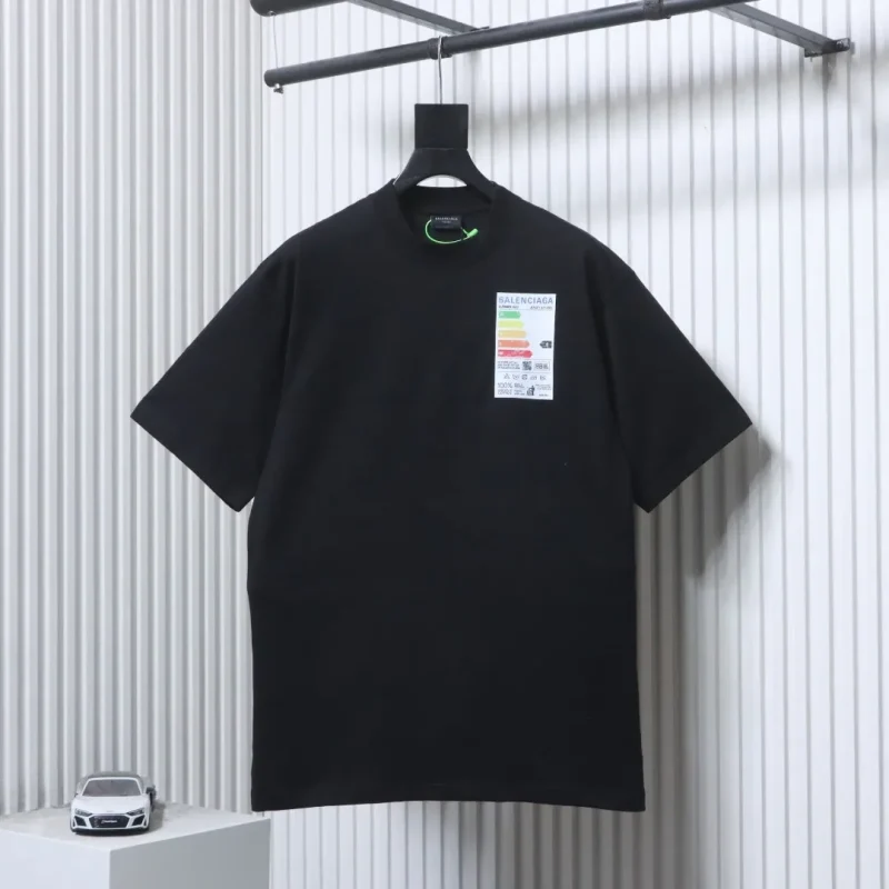 Energy Saving Label Black T-Shirt