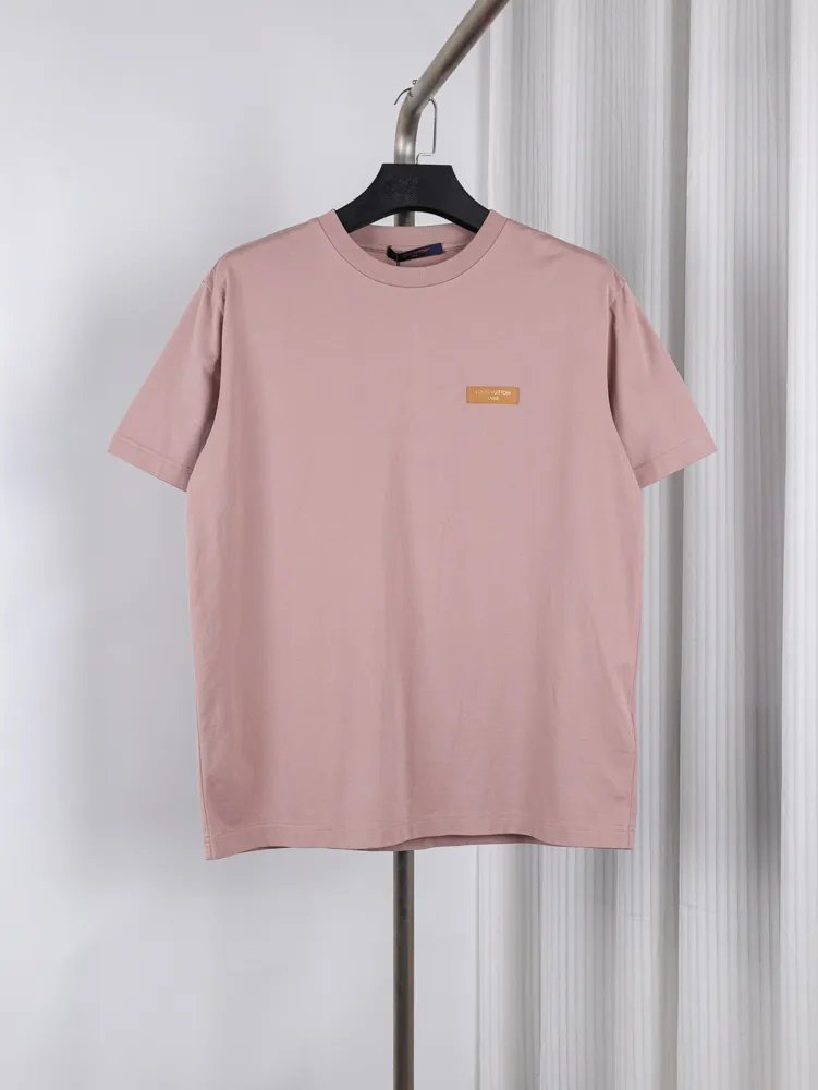 Gold-Stamped Leather Patch Washed Cotton T-Shirt