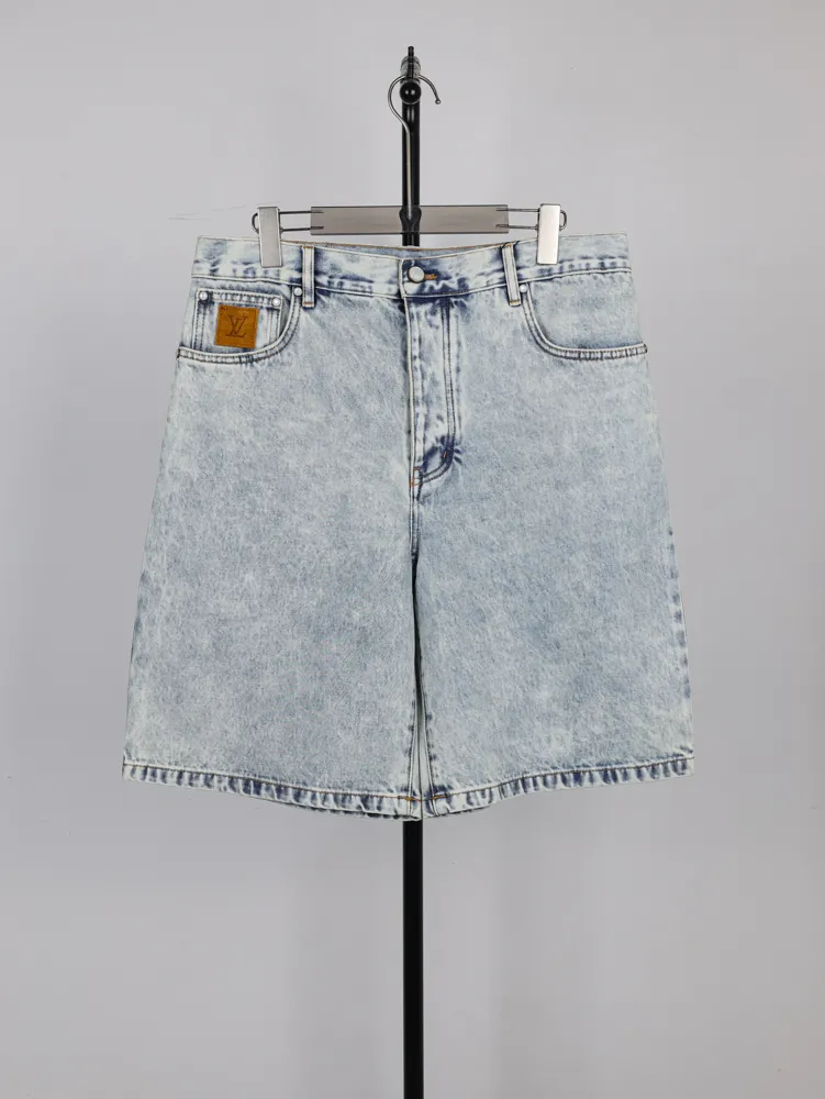Light Indigo Distressed Denim Shorts