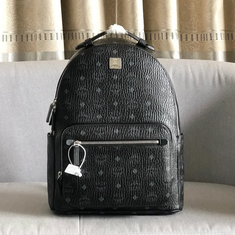 MCMStark Visetos Double-Layer Backpack, Black. Dimensions: 41x33x15 cm