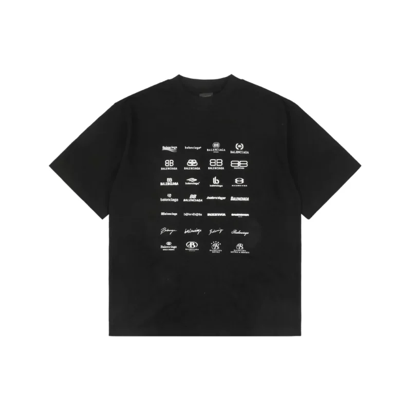 Paris Multi-logo Print T-Shirt