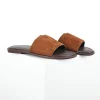 Portofion Herren-Flip-Flops aus Kalbsleder, braun3