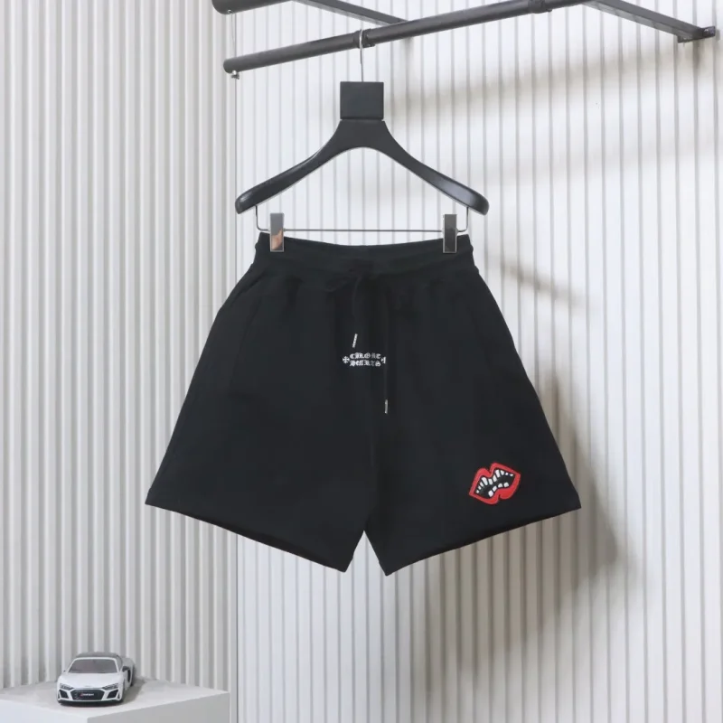 Red Mouth Embroidered Shorts