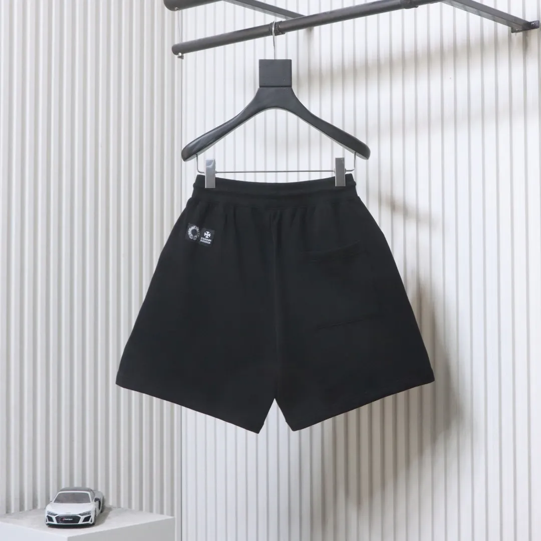 Red Mouth Embroidered Shorts - Rear Black