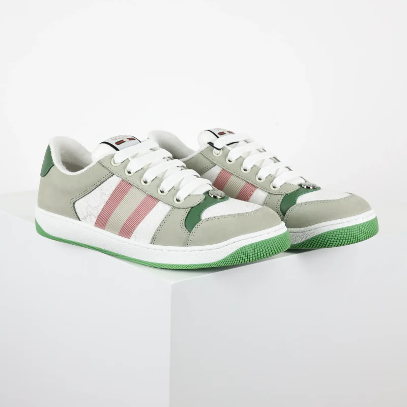 GG enamel buckle distressed little shoes "Green Apple"