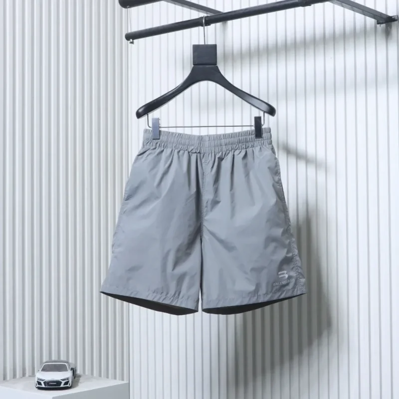 Silicone 3-Logo Gray Woven Shorts