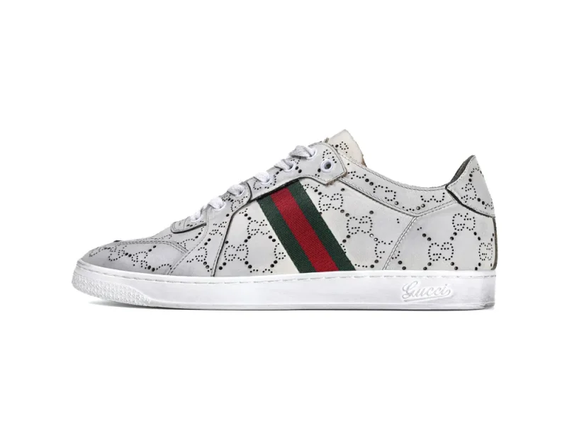 Stretch GG Low-Top Sneaker "White"