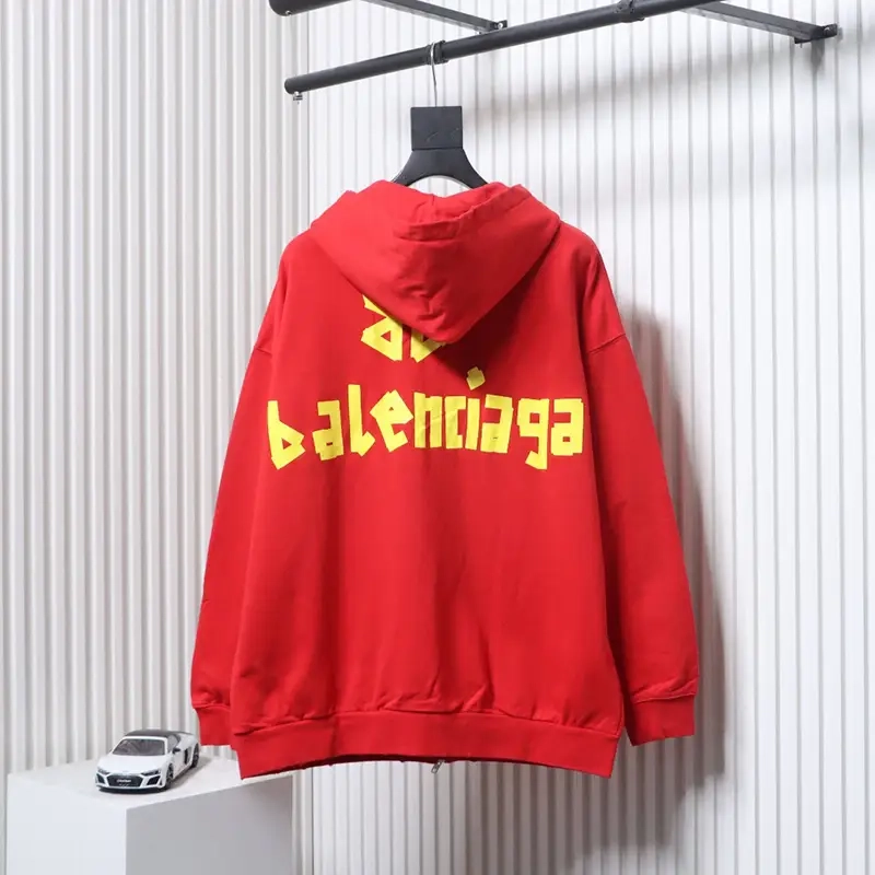 Tape Logo Zipper Hooded Cardigan