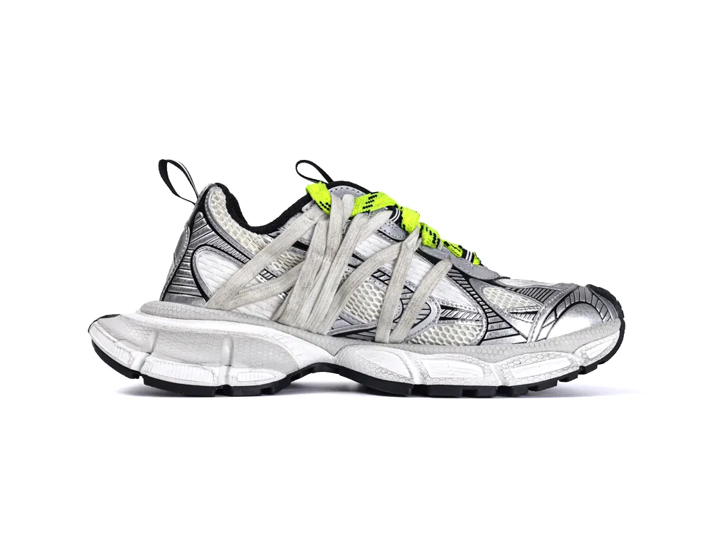 3XL Interlace Sneakers Grey NeonYellow - Right Side View