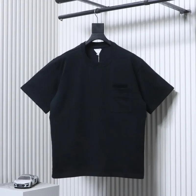 BV Pocket Leather Knit Short-Sleeve T-Shirt