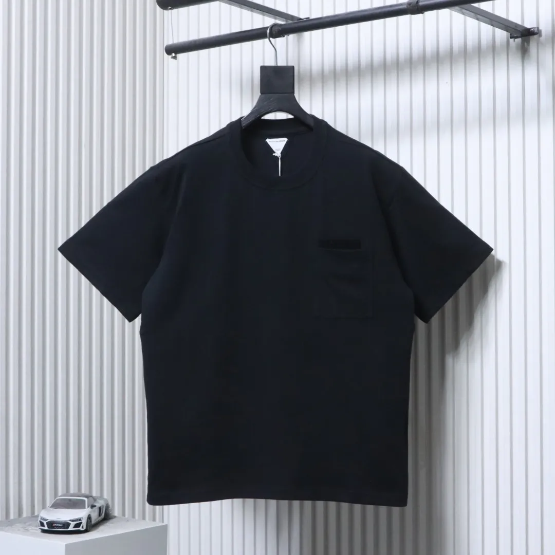 BV Pocket Leather Knit Short-Sleeve T-Shirt - Front View