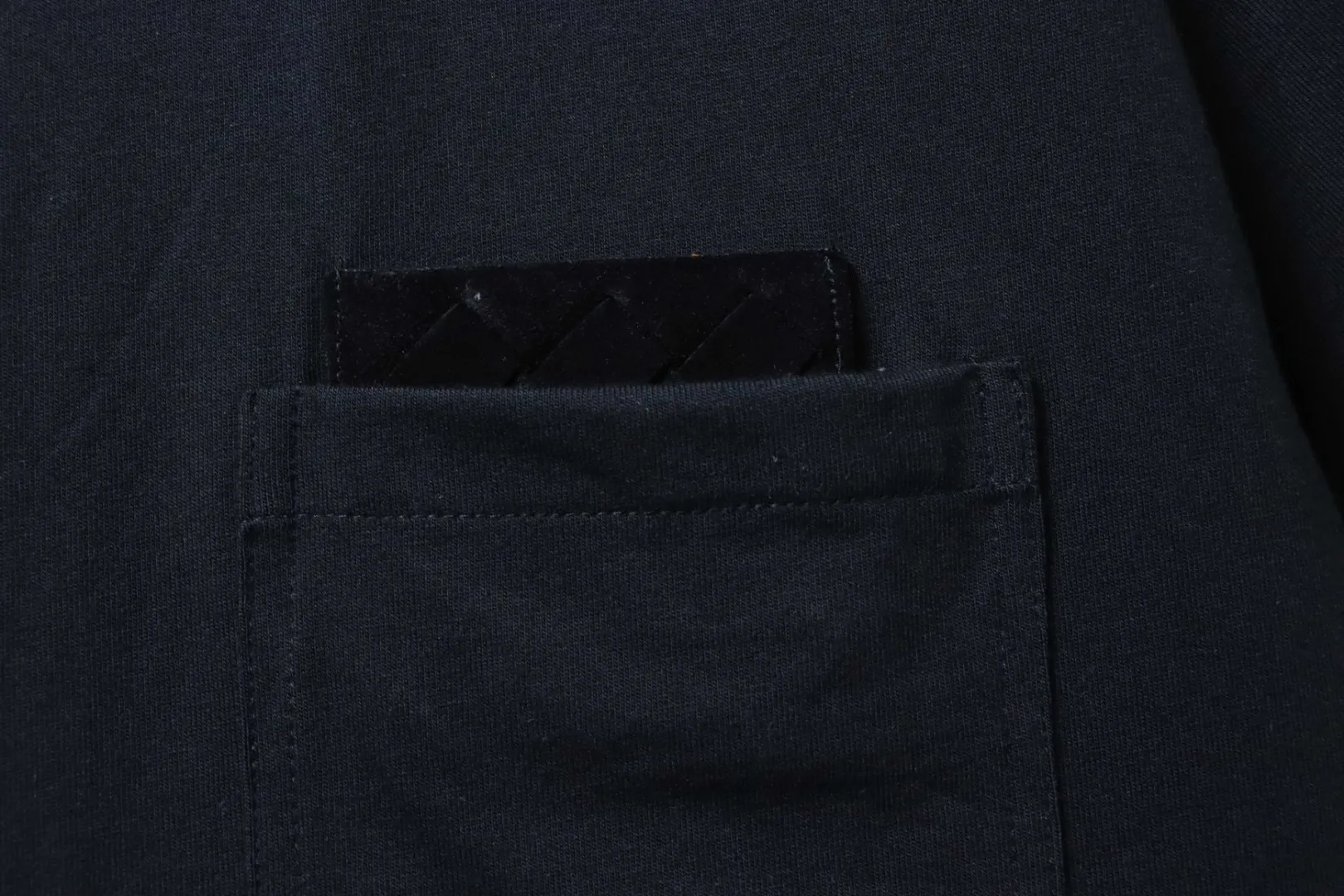 BV Pocket Leather Knit Short-Sleeve T-Shirt - Pocket