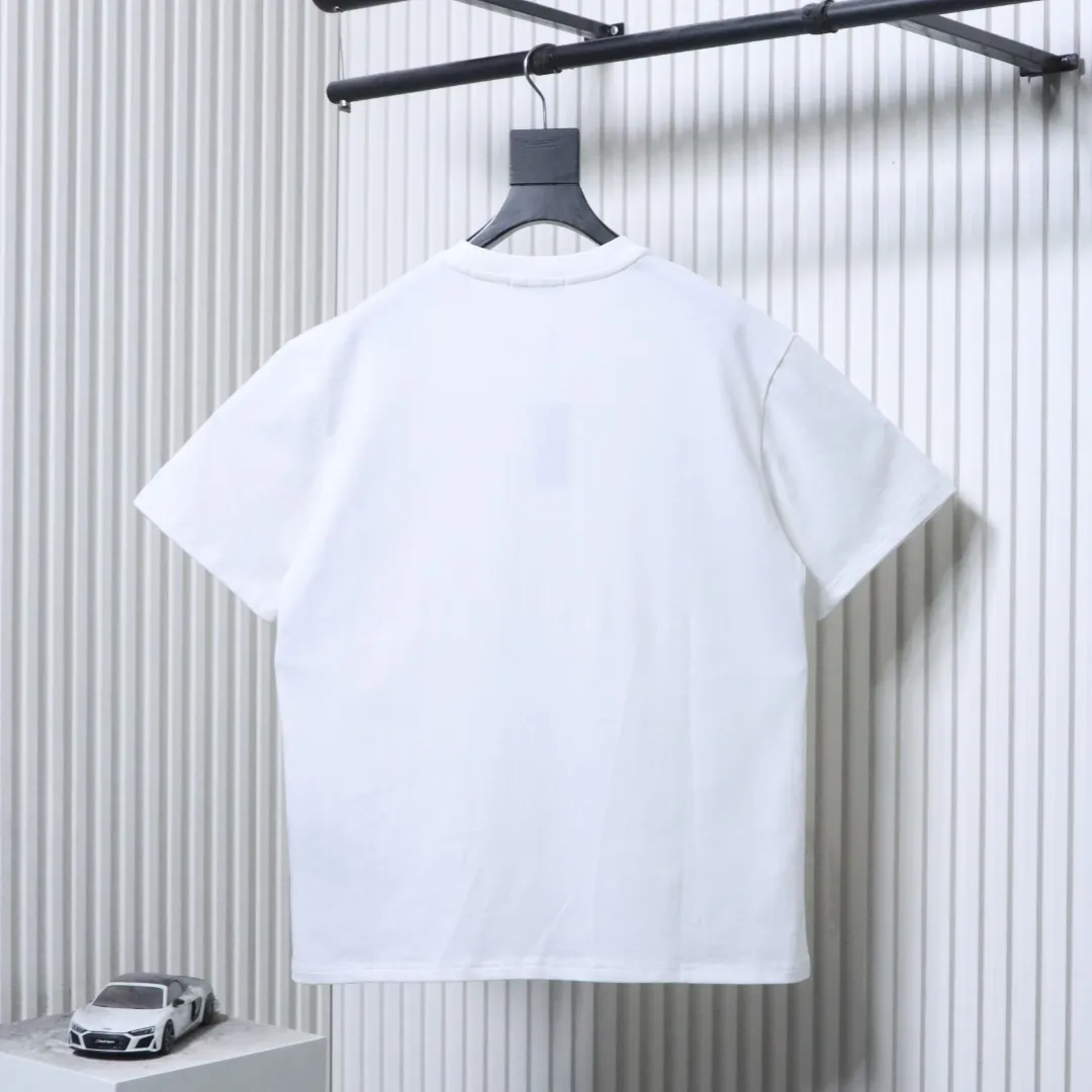 Badge Logo Embroidered Short Sleeve T-Shirt - Rear View White