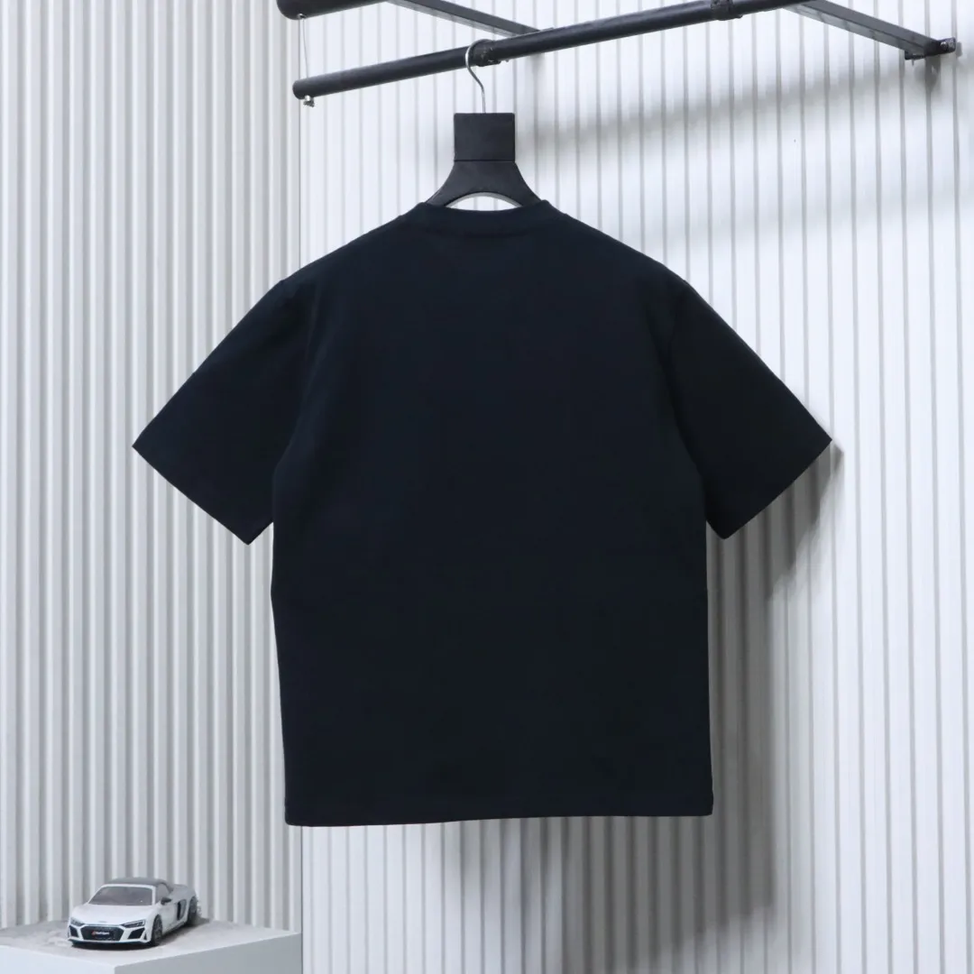 Blue Crack Logo T-Shirt - Rear View Black