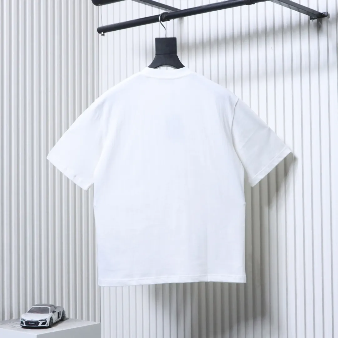 Blue Crack Logo T-Shirt - Rear View White