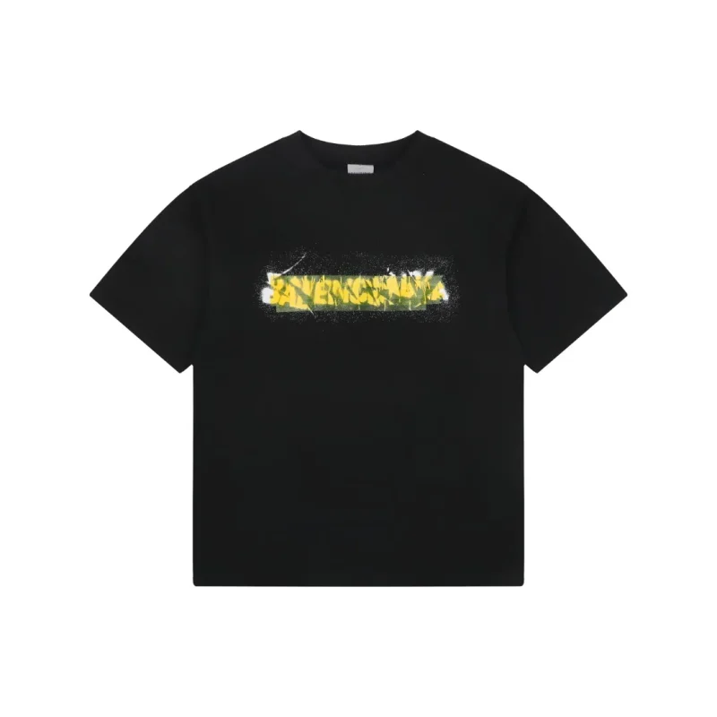 Blurred Tape Logo Oversized T-Shirt