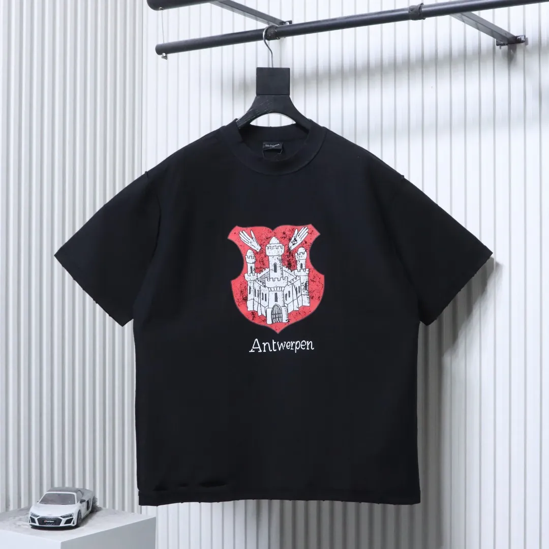 Castle Graphic Distressed T-Shirt - Front View