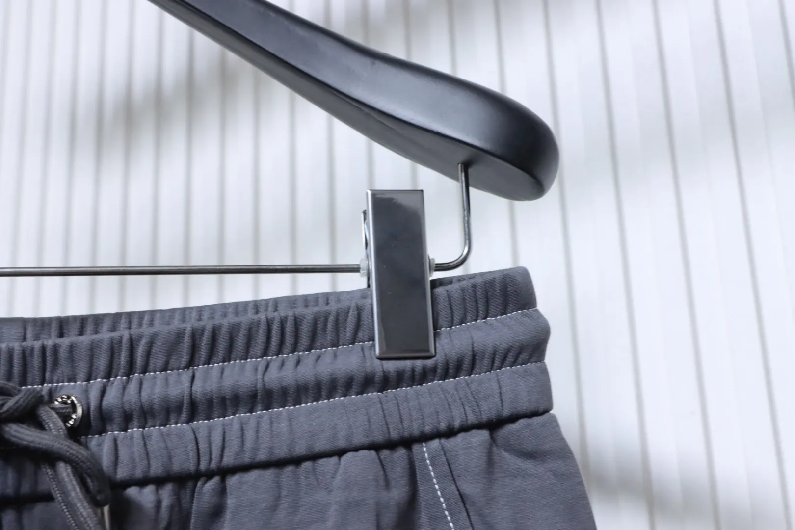 Casual Trousers with Triangle Logo Patch - Angled Waistline